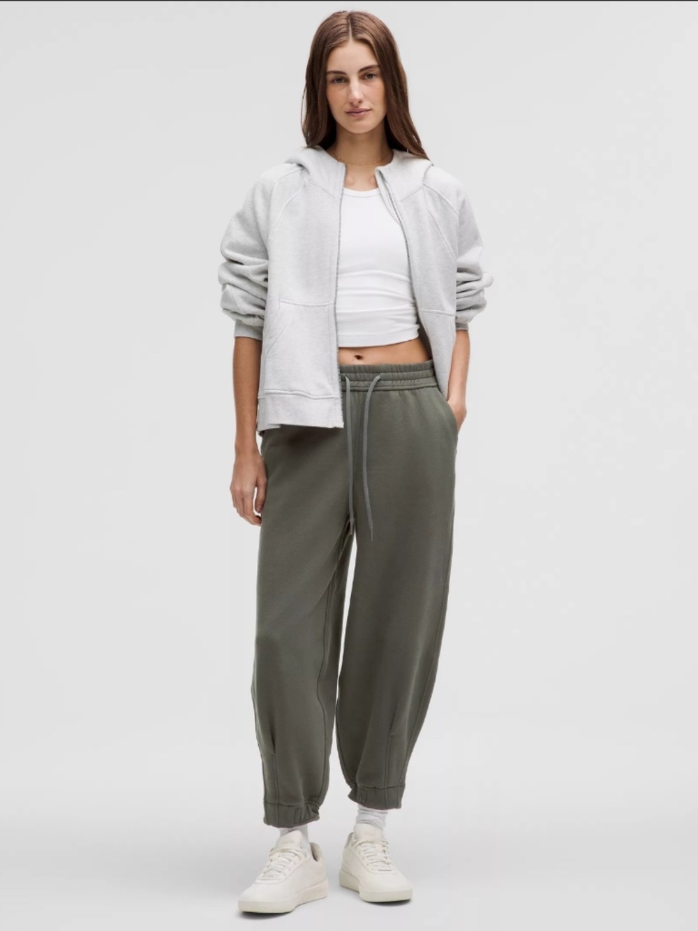 Lululemon Loungeful High-Rise Oversized Cropped Jogger Army Green Size 6